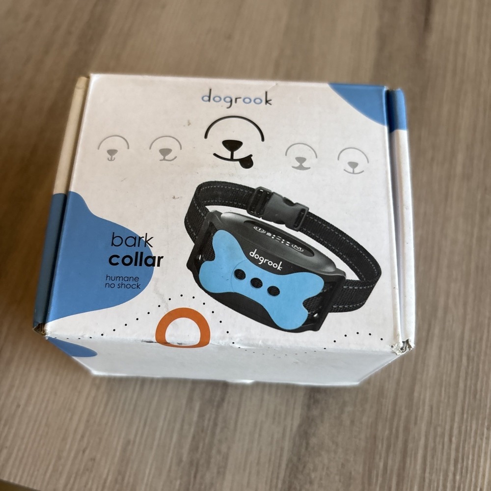 DogRook Rechargeable Dog Bark Collar - Humane,‎ No Shock Barking Collar Blue